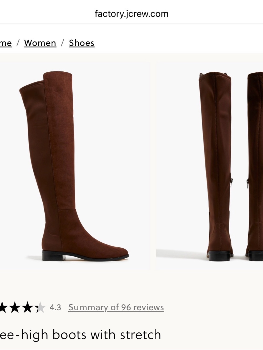 J. Crew Brown Over-the-Knee Suede & Stretch Boots